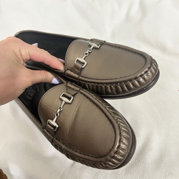 SAS Metro Leather Horsebit Flats Loafer Womens 10M Bronze Tripad Comfort Career - Picture 7 of 8